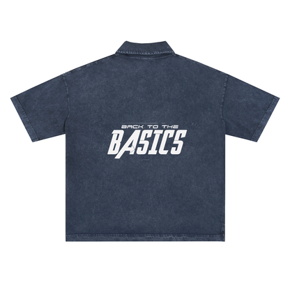 Heavyweight Snow-Washed Polo T-Shirt